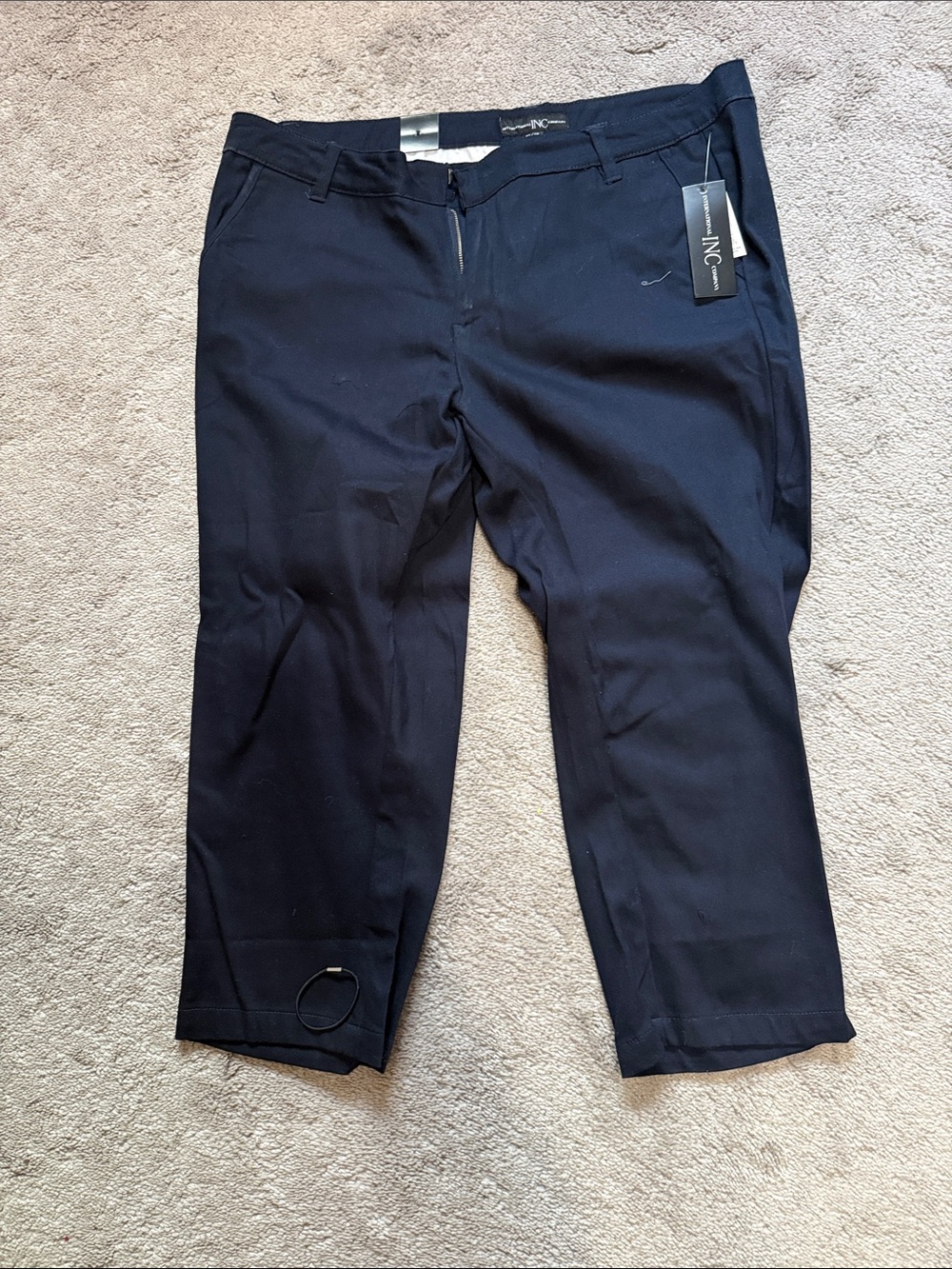 INC International Concepts Navy Cropped Straight Leg Pants